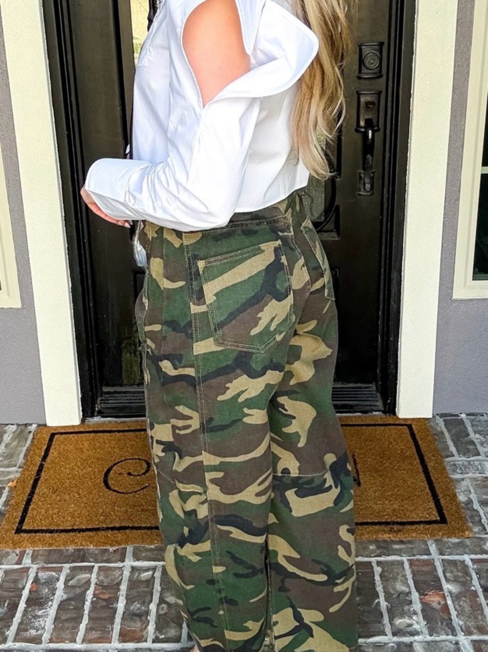 Barely Worn Camo Barrel Jeans - Picture 2 of 8